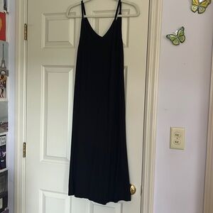 midi black h&m dress